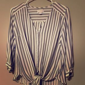 3/4 sleeve cross front blouse